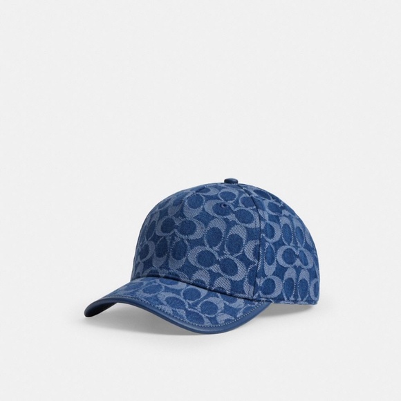 Coach Signature Denim Baseball Hat Size M/L - Picture 1 of 10